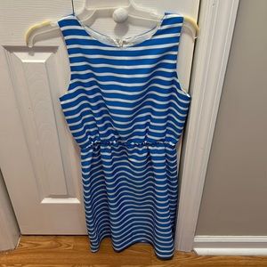 Jcrew blue striped dress